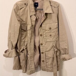 GAP Tan Utility Field Jacket with Waist Ties